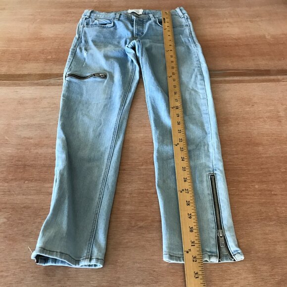 McGuire Jeans Women 26 Blue Mid Rise Distressed Ankle Zip Button Fly Medium Wash - Picture 4 of 13